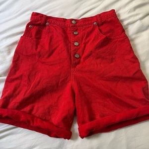Red VINTAGE Denim Shorts 100% cotton